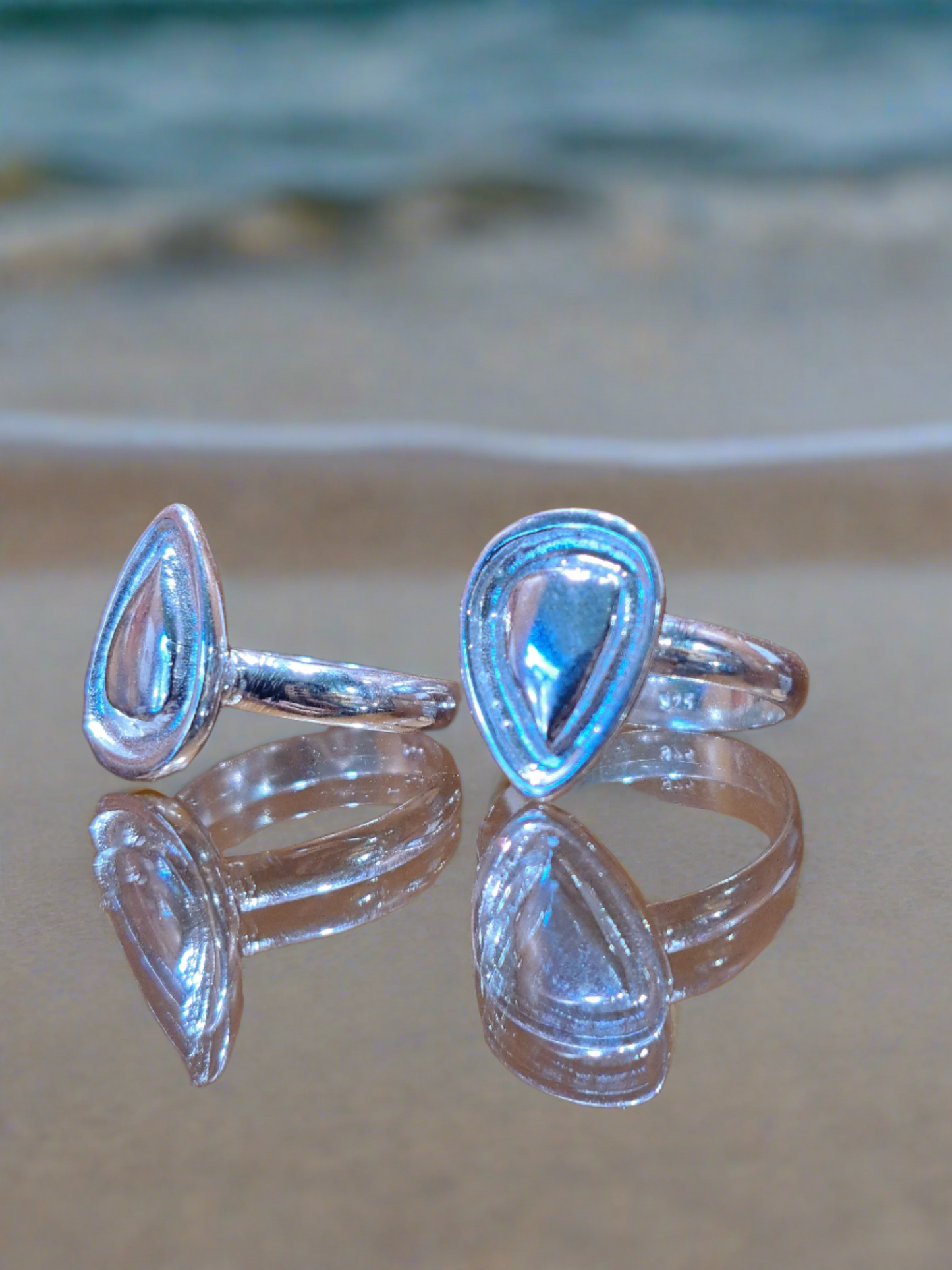 Drop sterling silver ring (knitting ring) - Katerina Roukouna