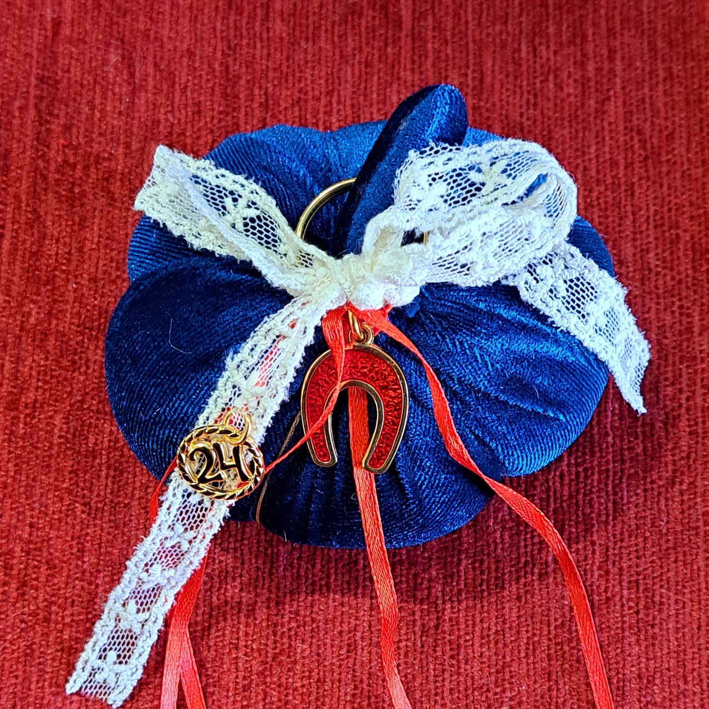 Βlue pumpkin with key chain, lucky charm 2024