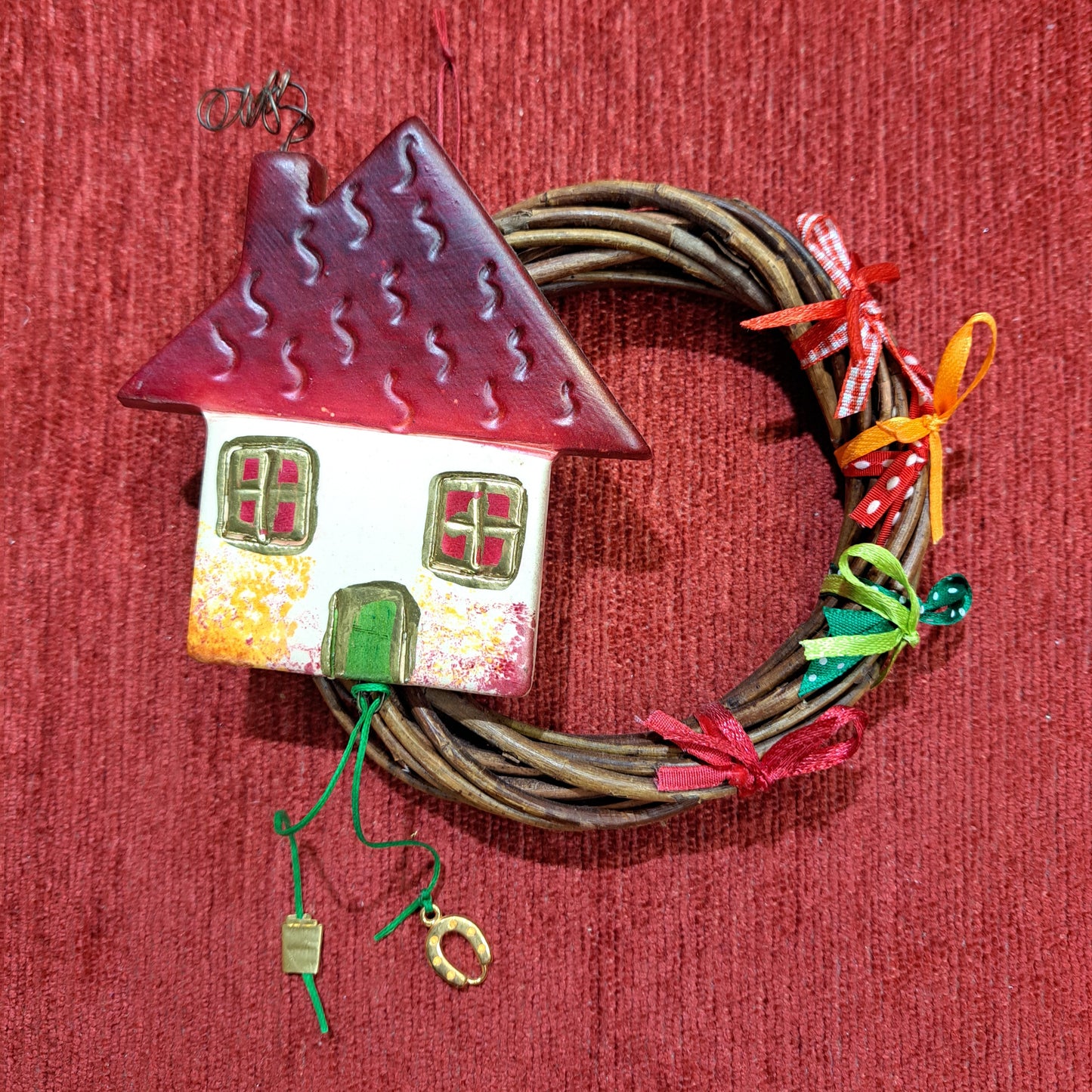 Handmade ceramic house lucky charm (I)