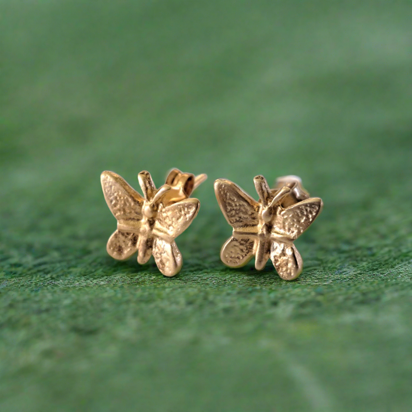 Butteflies goldplated stud earrings - Katerina Roukouna
