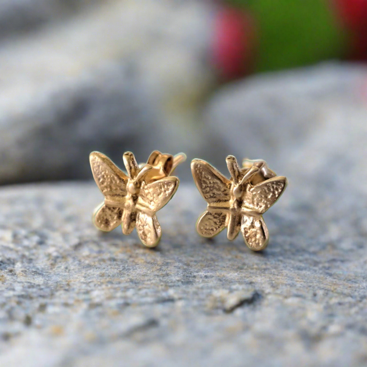 Butteflies goldplated stud earrings