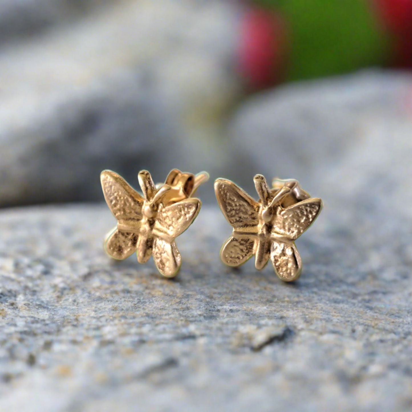 Butteflies stud goldplated earrings