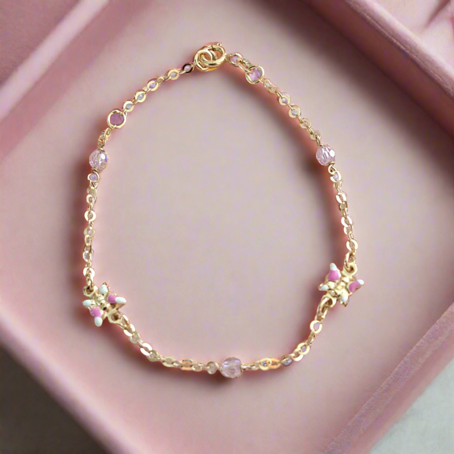 9K Gold bracelet with butteflies - Katerina Roukouna