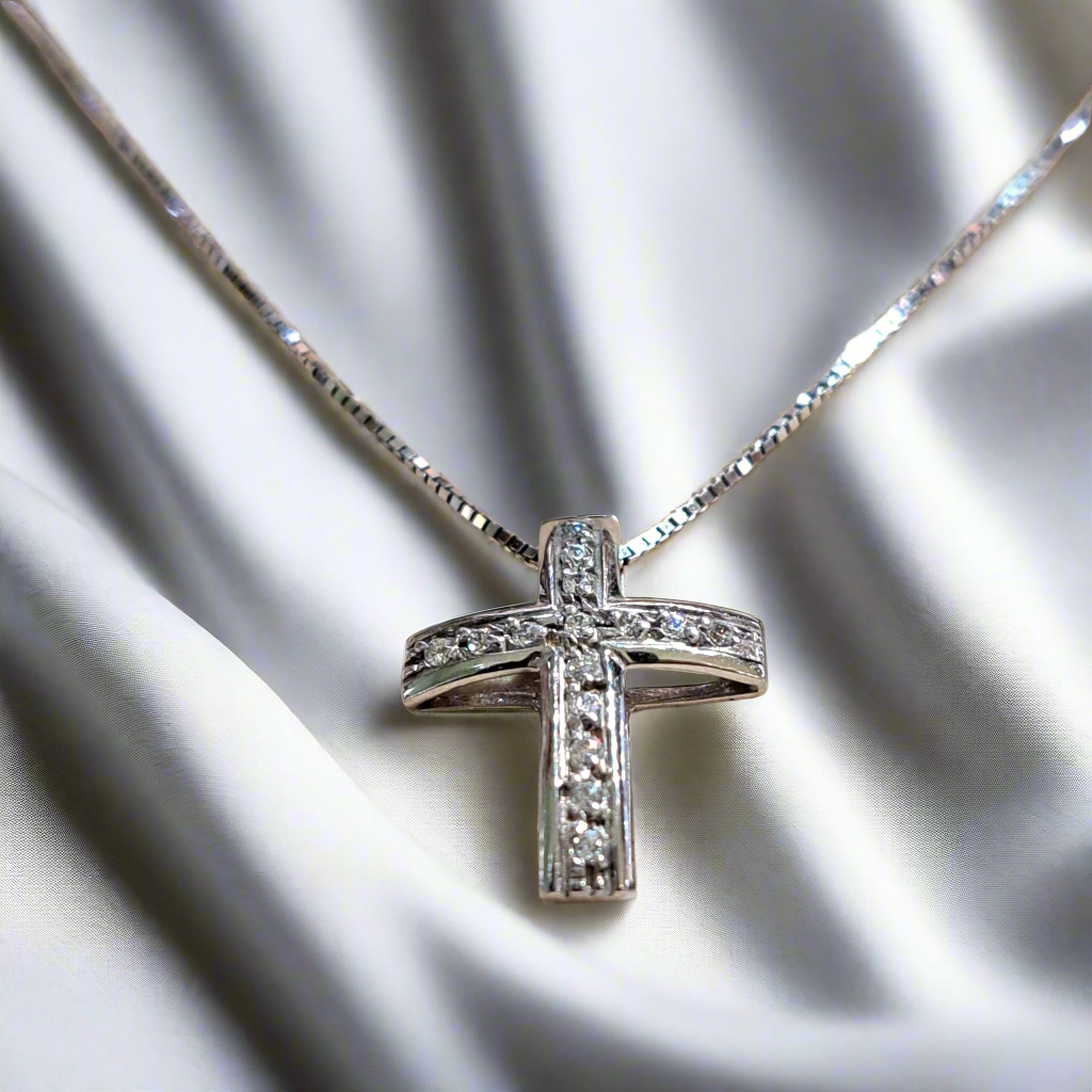 14K Gold Cross with chain - Katerina Roukouna