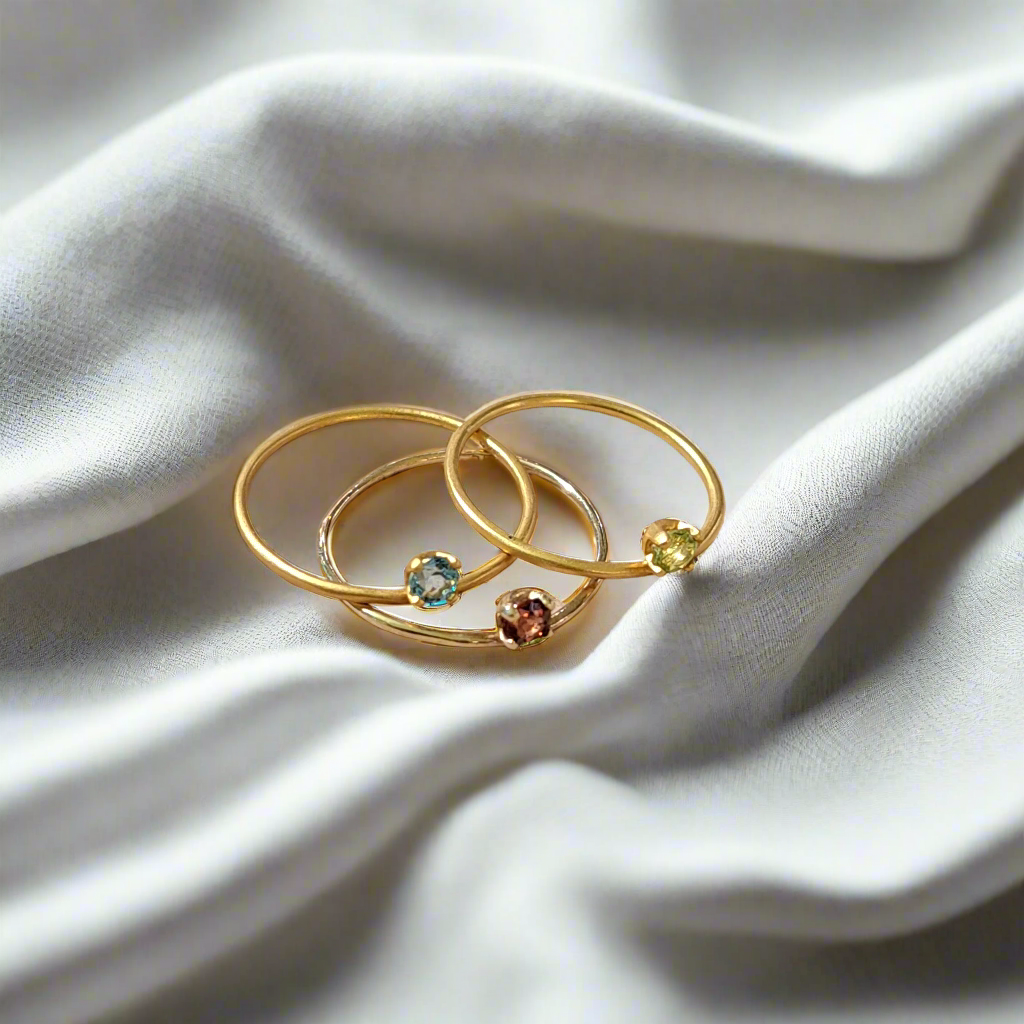 Handmade 14K ring with aquamarine - Katerina Roukouna