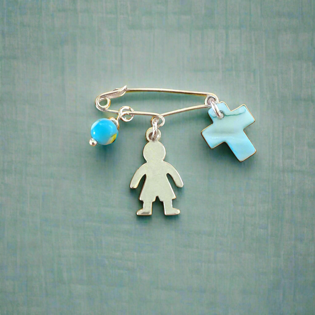 Handmade sterling silver, boy lucky charm