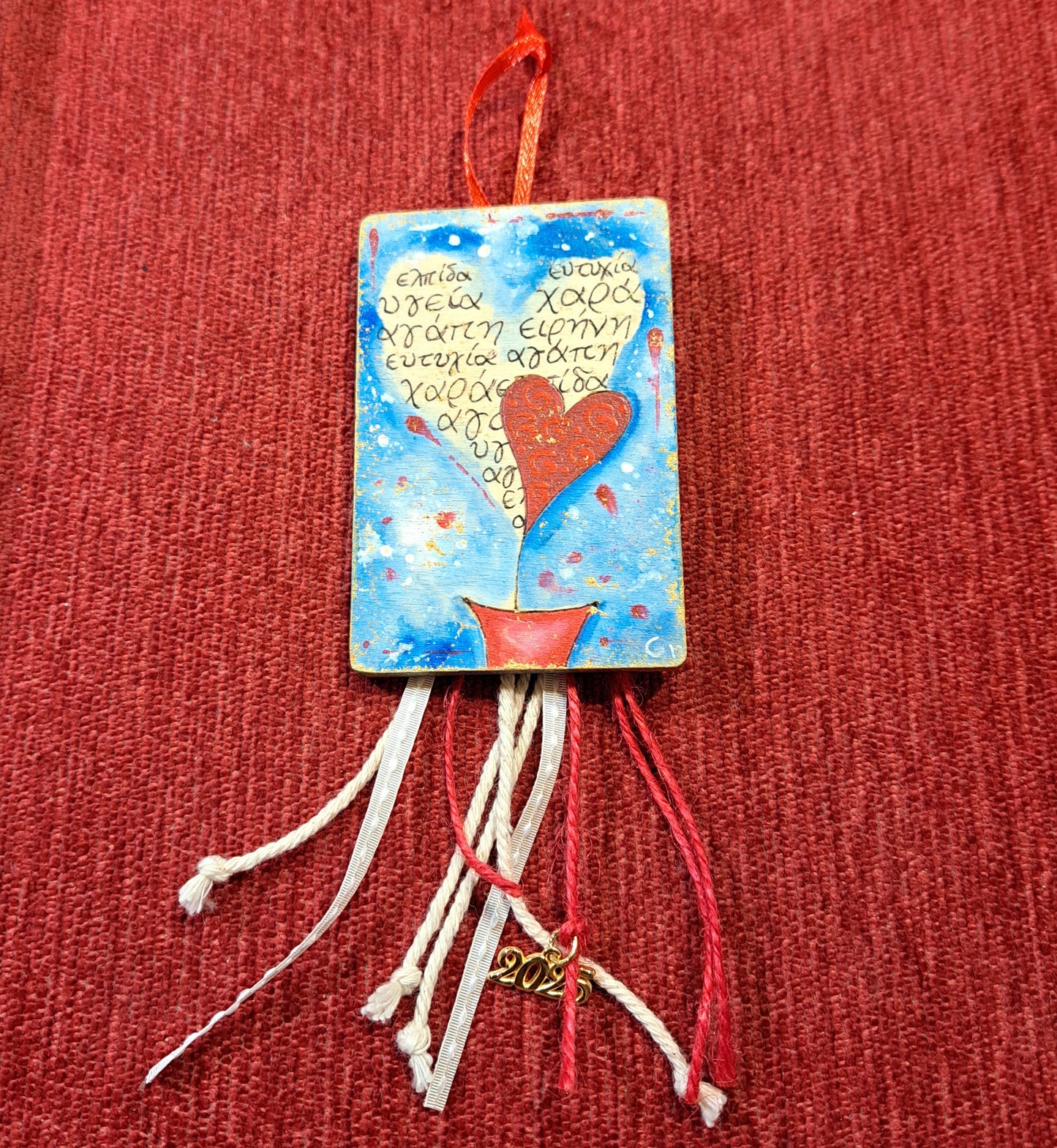 Handmade wooden Lucky charm of 2025