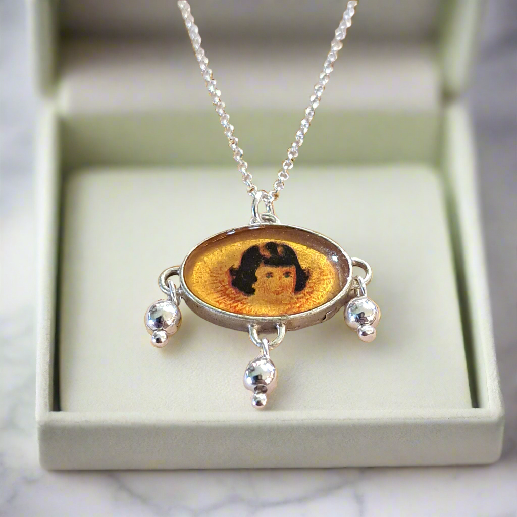 Angel handmade sterling silver pendant - Katerina Roukouna