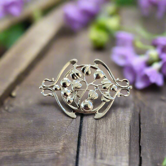 Art Nouveau sterling silver  brooch. - Katerina Roukouna