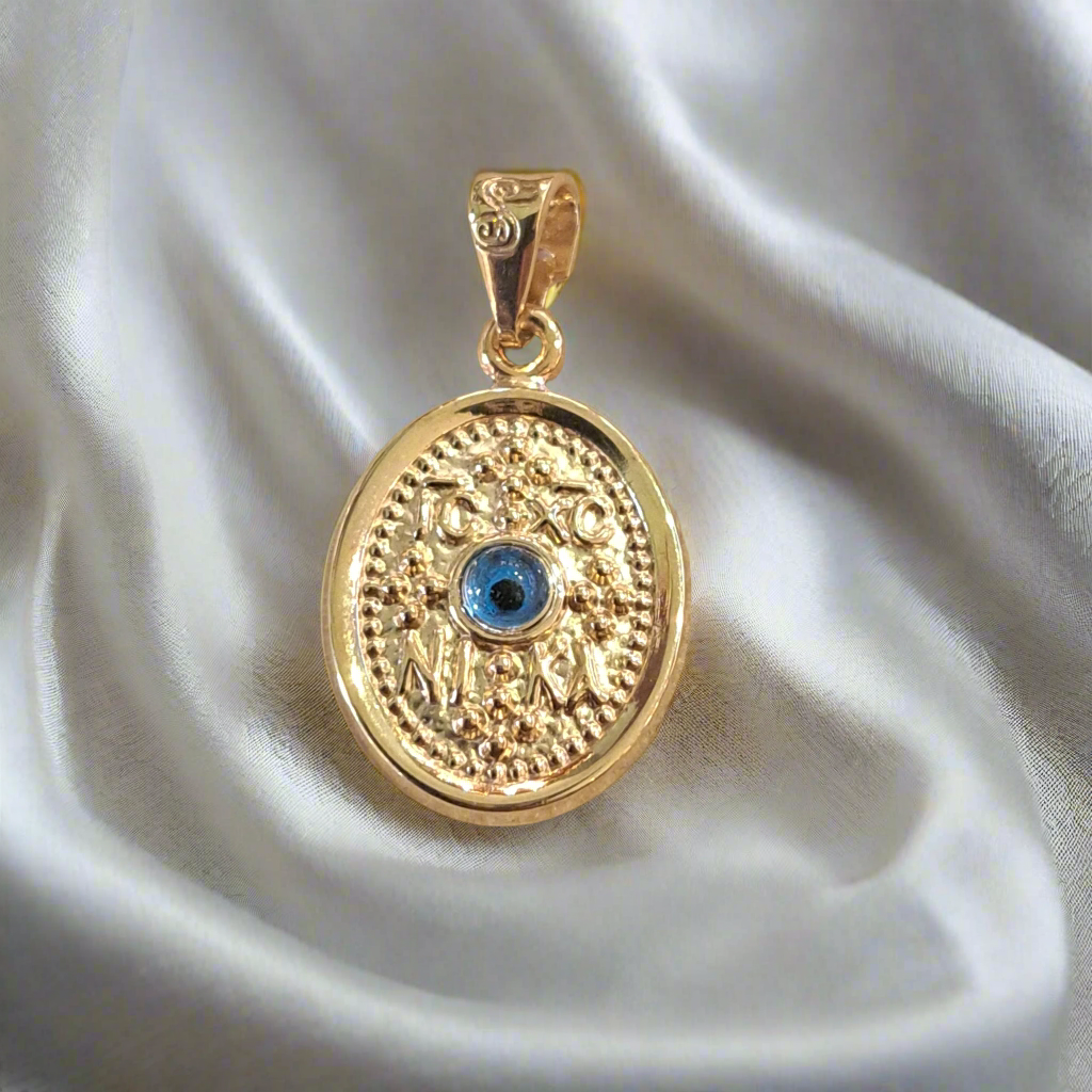 Oval 9K Byzantine pendant - Katerina Roukouna