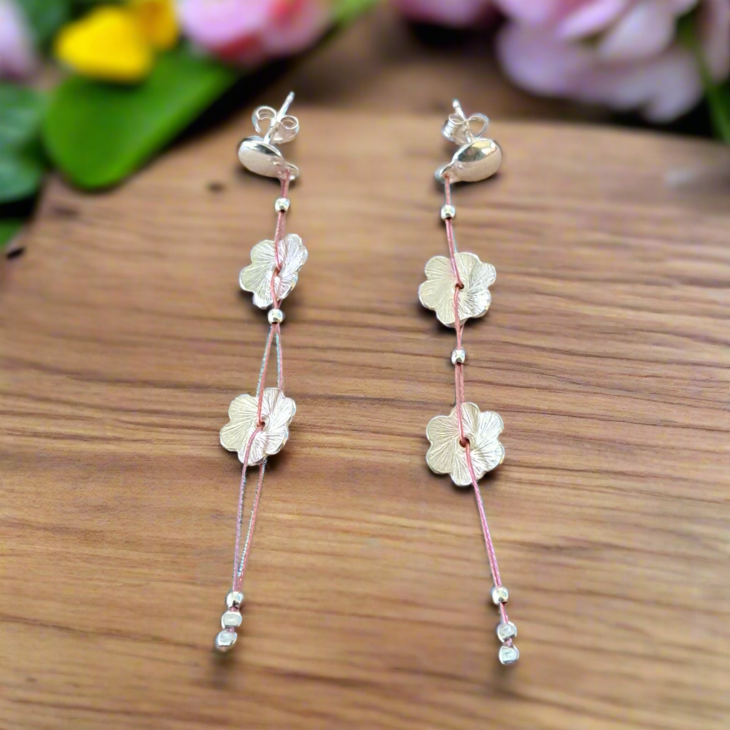 Flowers sterling silver earrings (II) - Katerina Roukouna
