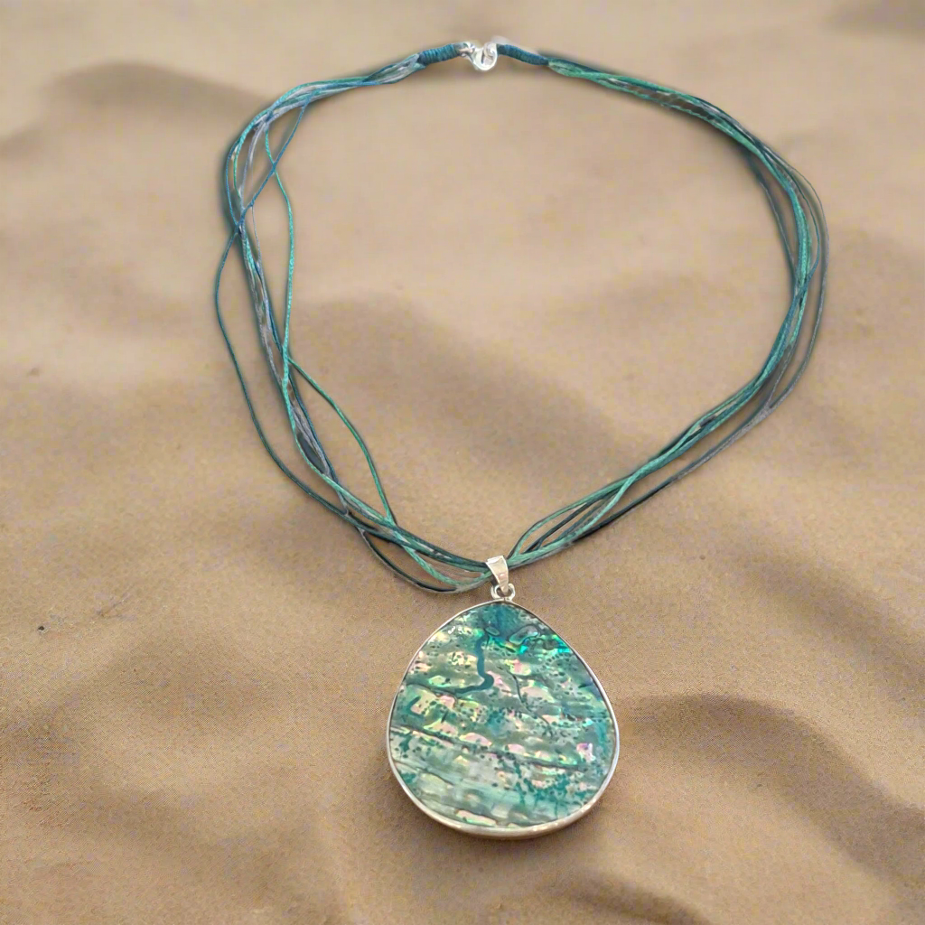 Abalone sterling silver pendant