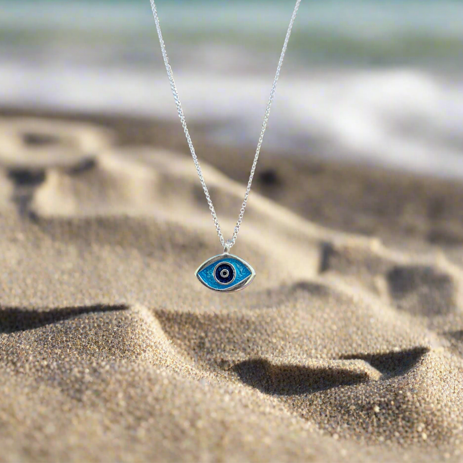 Evil eye sterling silver pendant - Katerina Roukouna