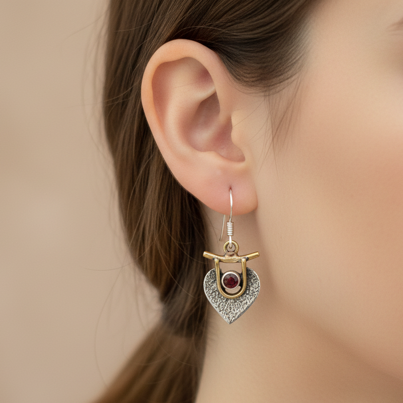 Handmade sterling silver earrings with gatnets - Katerina Roukouna