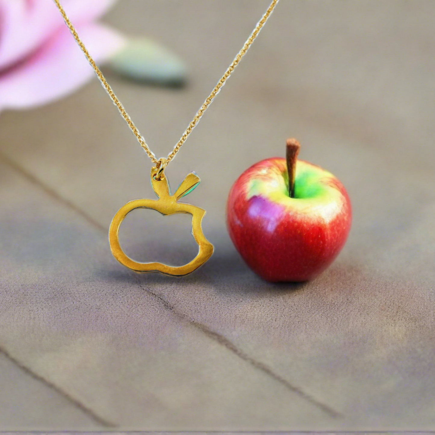 Apple gold plated sterling silver pendant