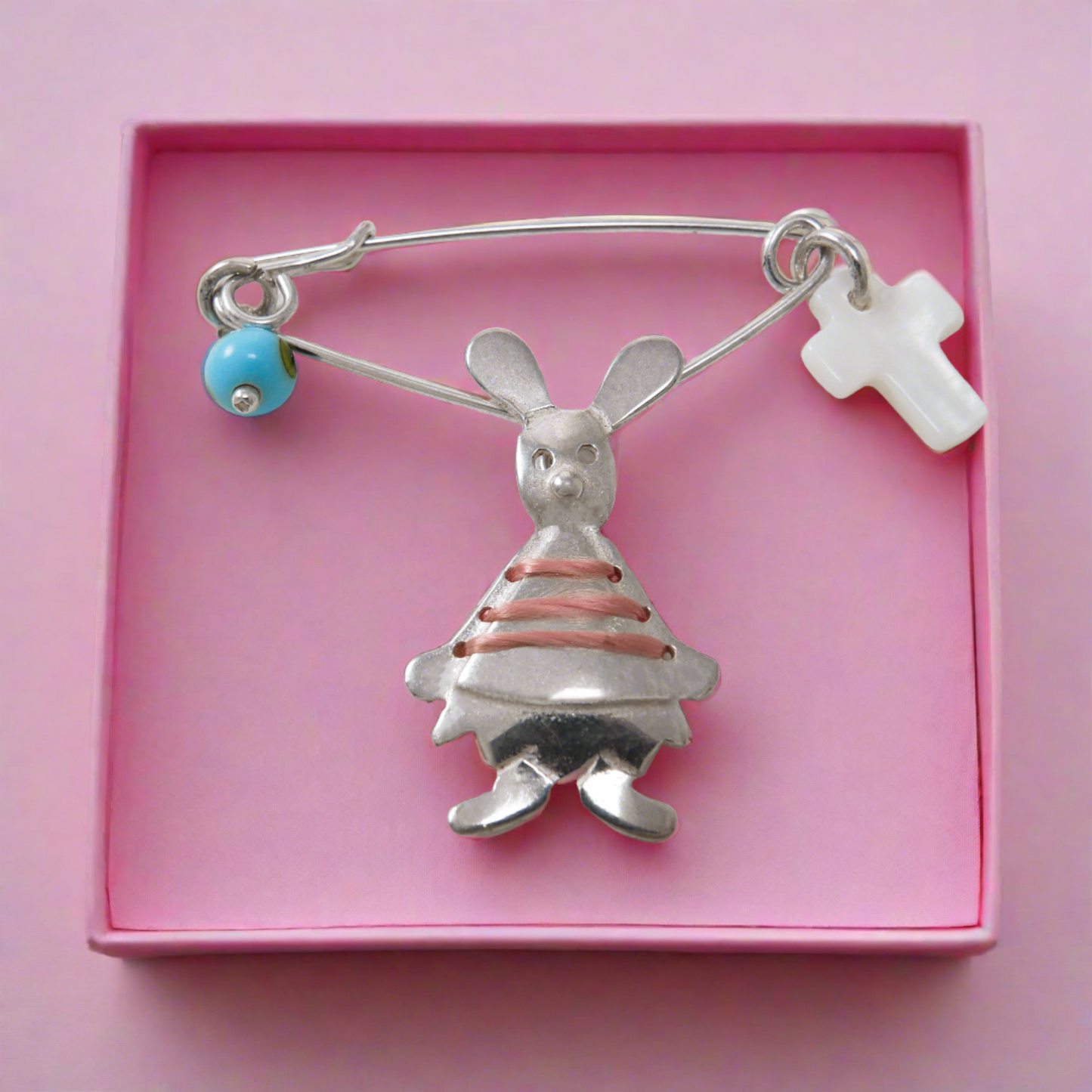Handmade Baby Pin Charm - Rabbit - Katerina Roukouna