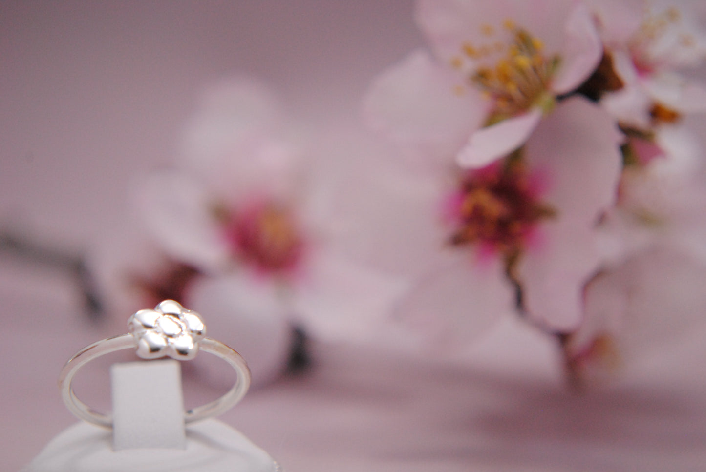 Tiny marguarite sterling silver ring