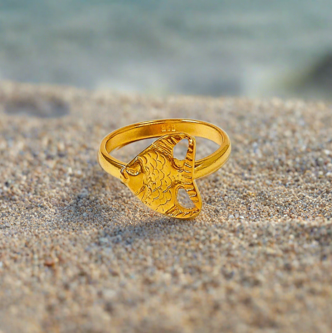 Fish sterling silver ring - Katerina Roukouna