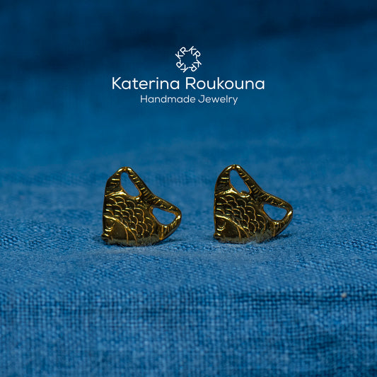 Medium Fish Stud Earrings - Katerina Roukouna