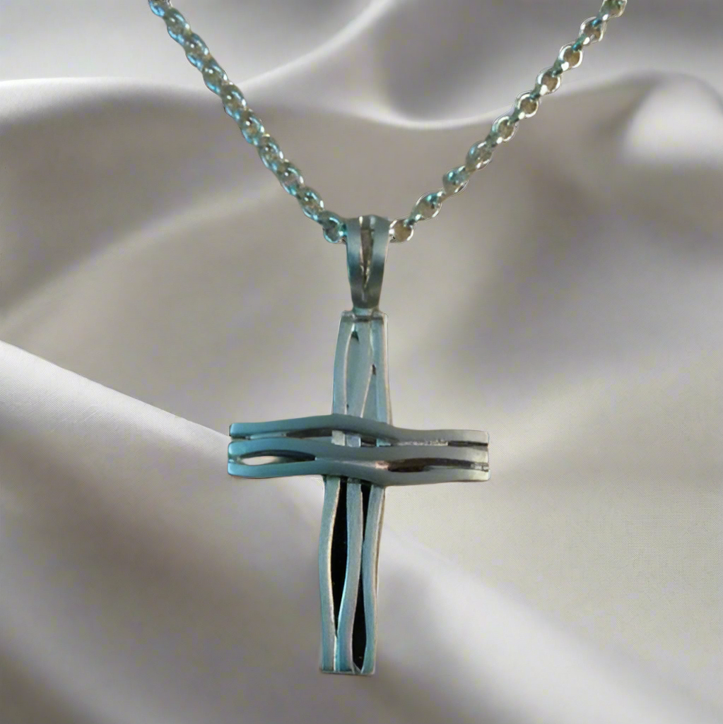Ηandmade 18K White Gold Cross (IV) - Katerina Roukouna