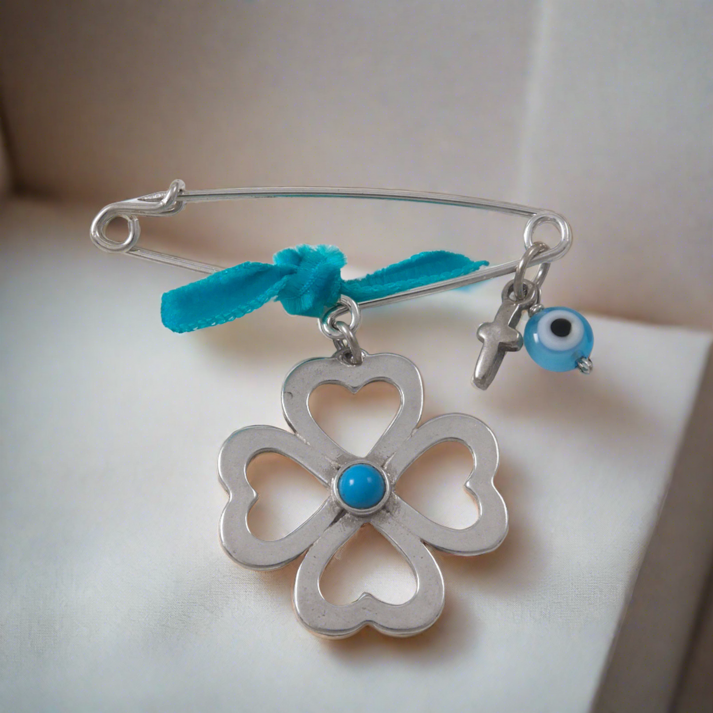 Baby Boy Pin Charm - Quatrefoil - Katerina Roukouna