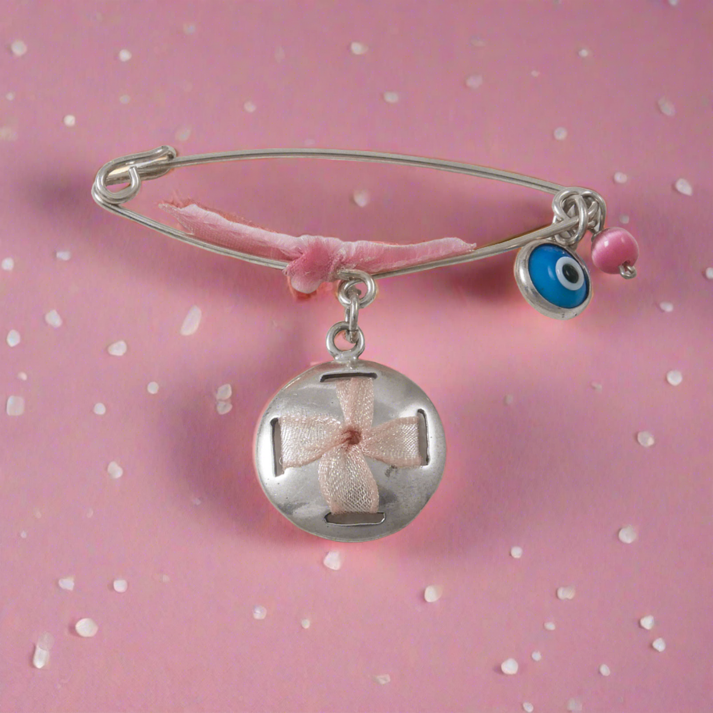 Baby Girl Pin Charm - Cross - Katerina Roukouna