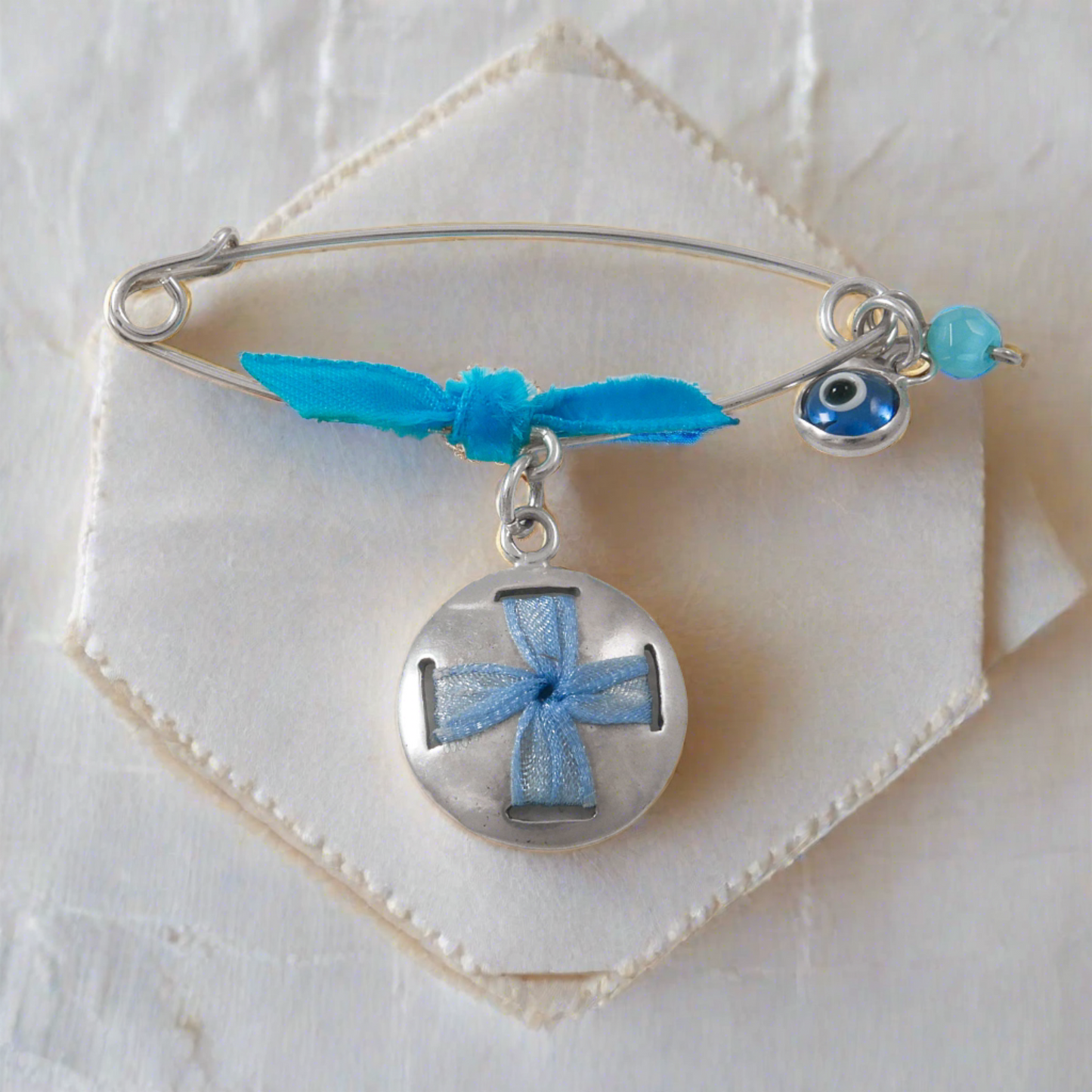 Baby Boy Pin Charm - Cross (II) - Katerina Roukouna