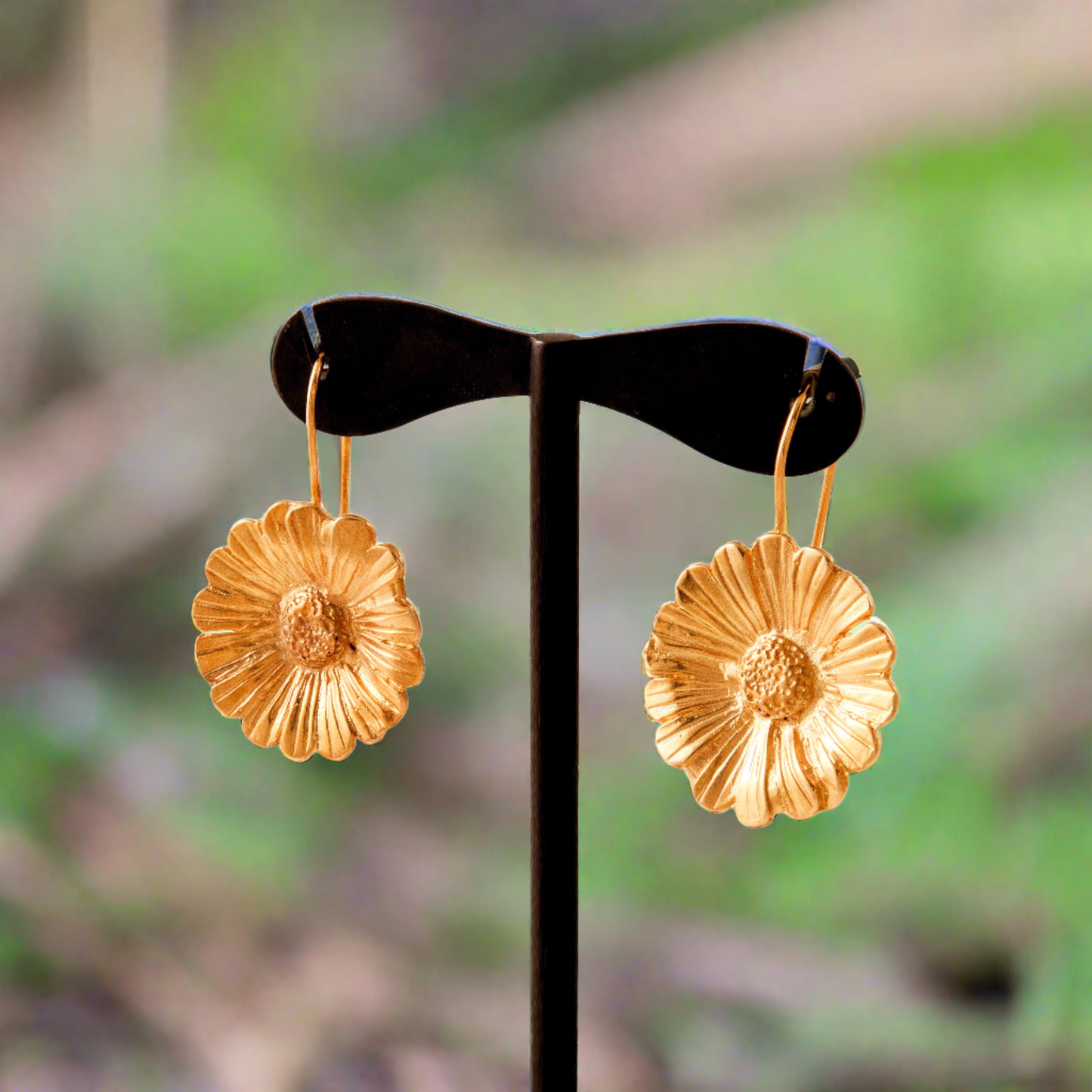Marigold gold plated sterling silver earrings. - Katerina Roukouna