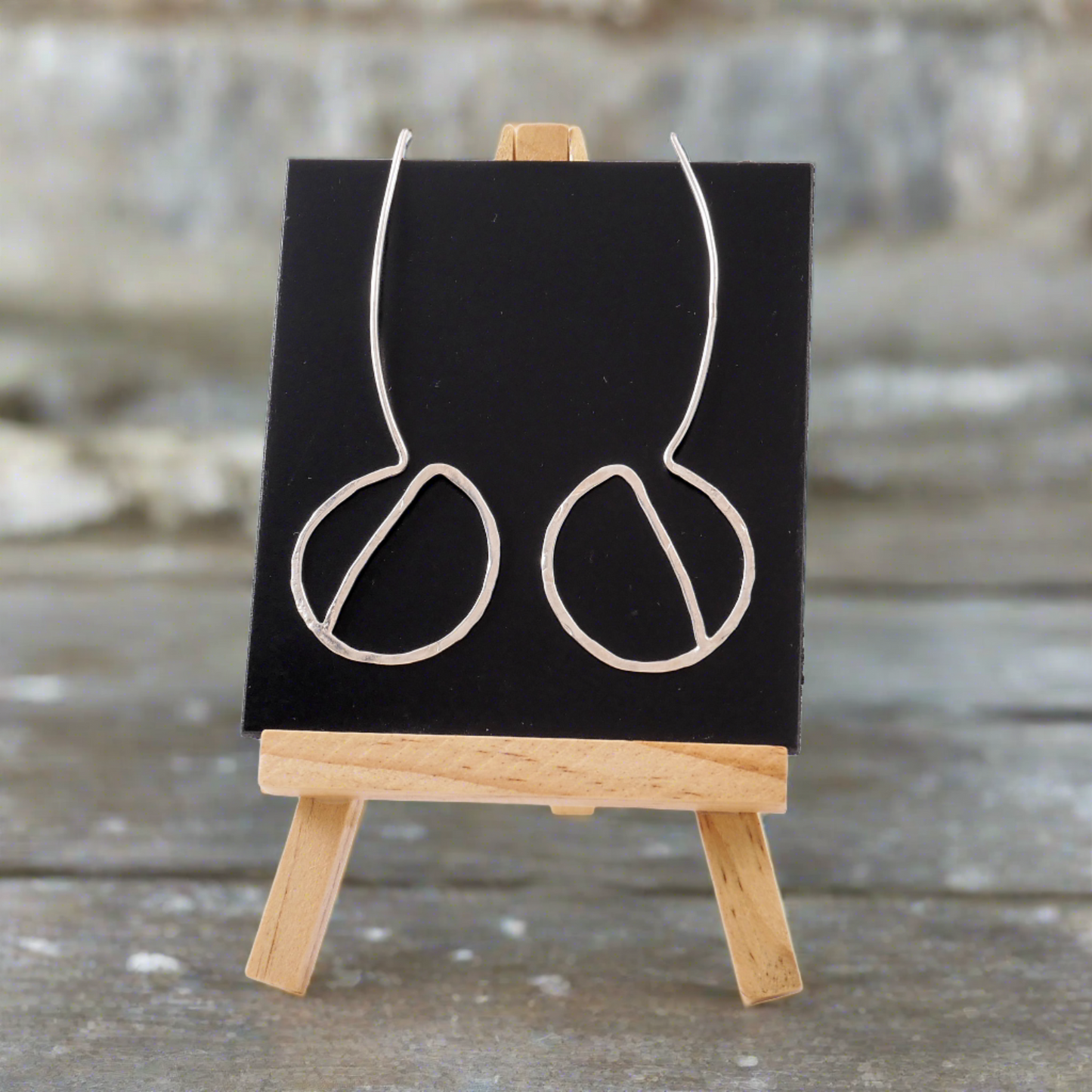 One Line Semi-Circle Silver Earrings - Katerina Roukouna