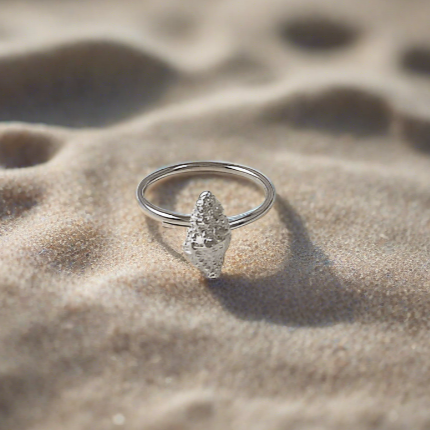 Medium Conch Silver Ring - Katerina Roukouna