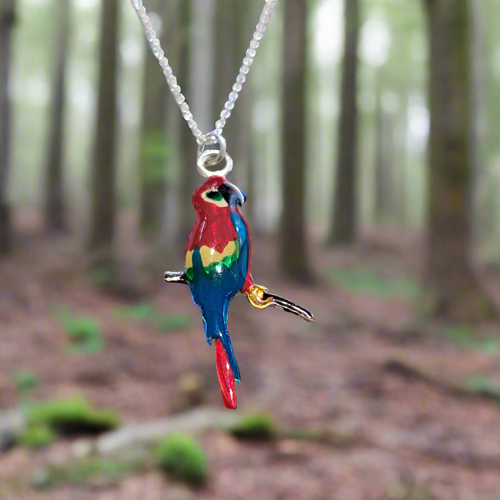 Parrot sterling silver necklace - Katerina Roukouna