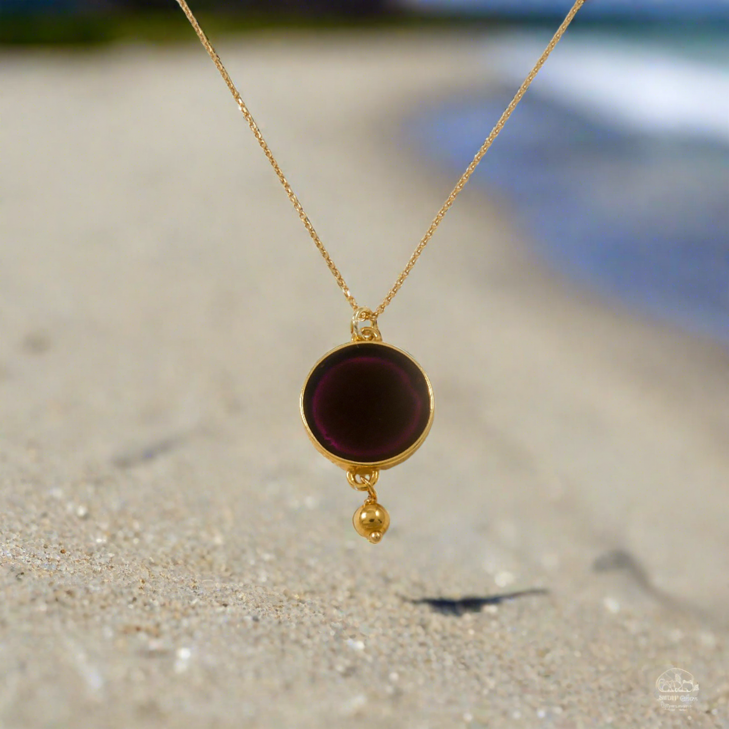 Mauve Circle Pendant - Katerina Roukouna