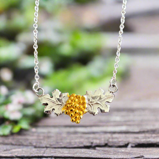 Grapes sterling silver necklace
