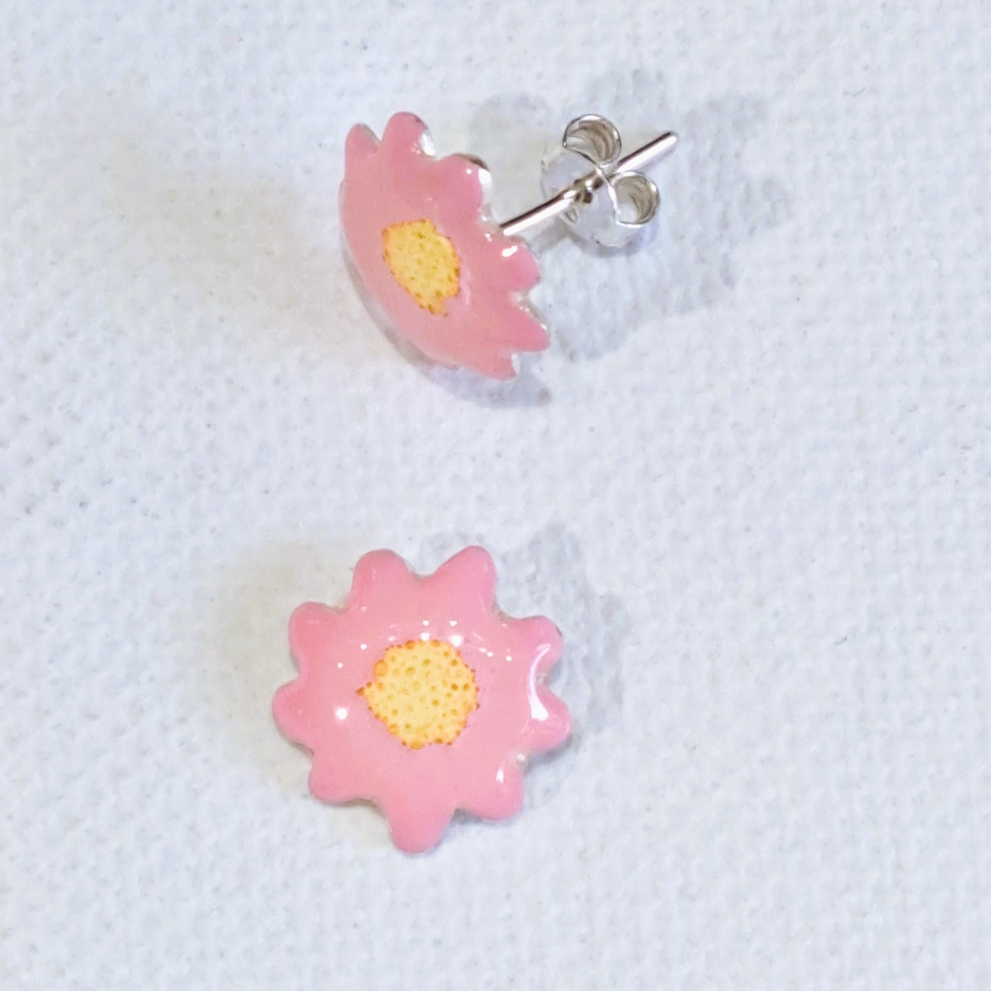 Rose flowers sterling silver earrings