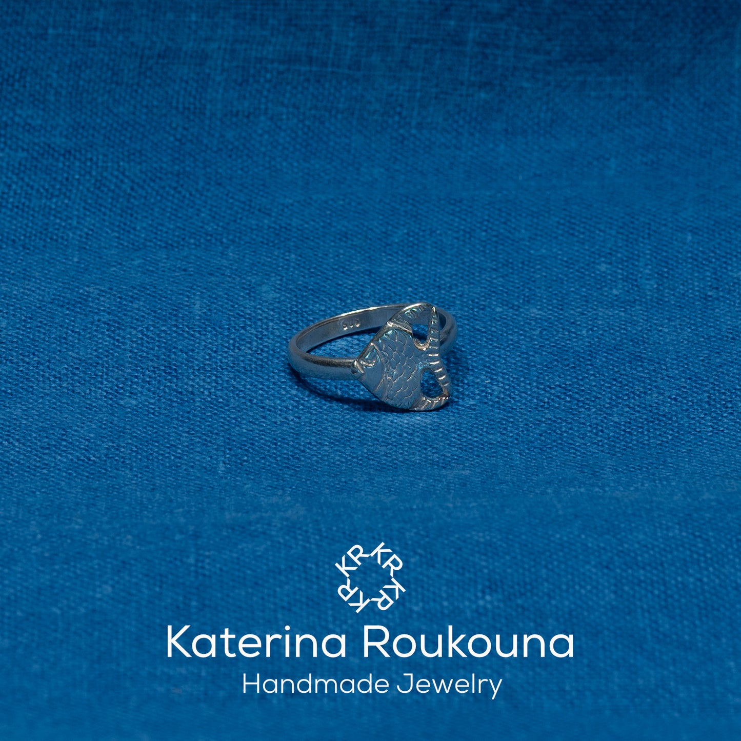 Fish sterling silver ring - Katerina Roukouna