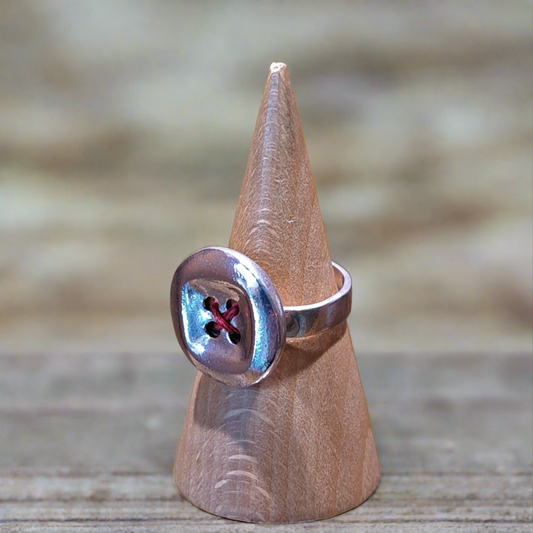 Sterling silver ring-button