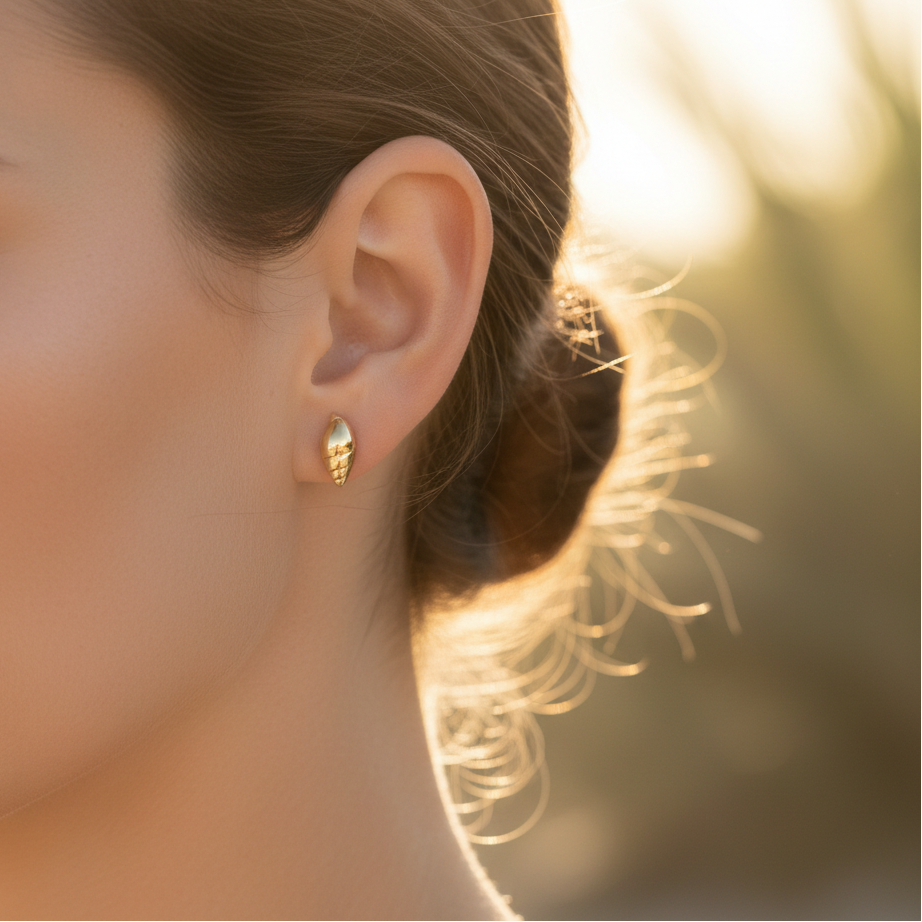 Tiny Seashell Stud Earrings - Katerina Roukouna