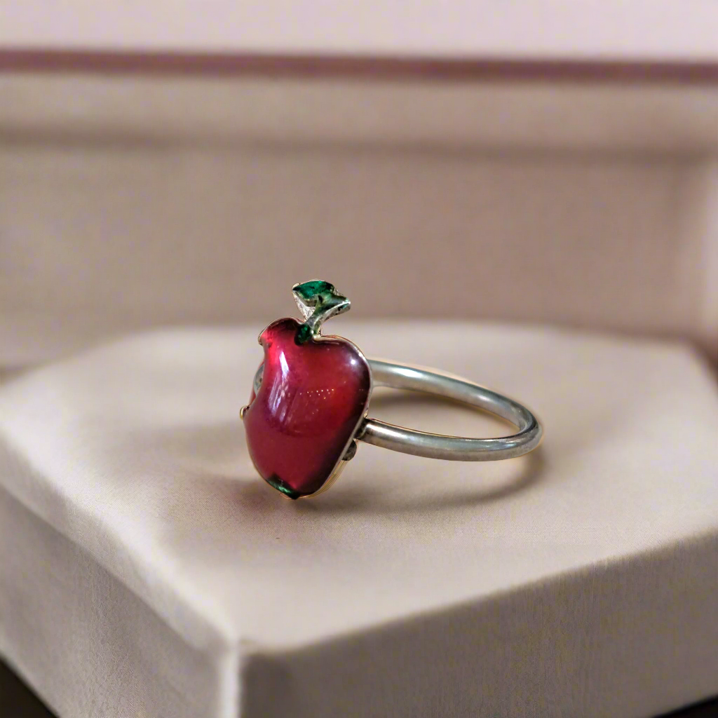 Apple sterling silver ring