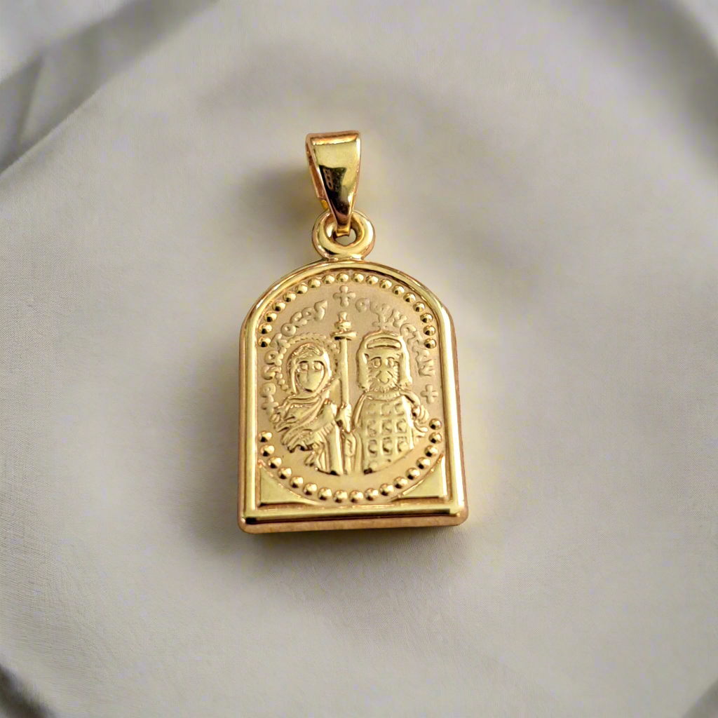 9K Gold pendant-Constantine charm - Katerina Roukouna