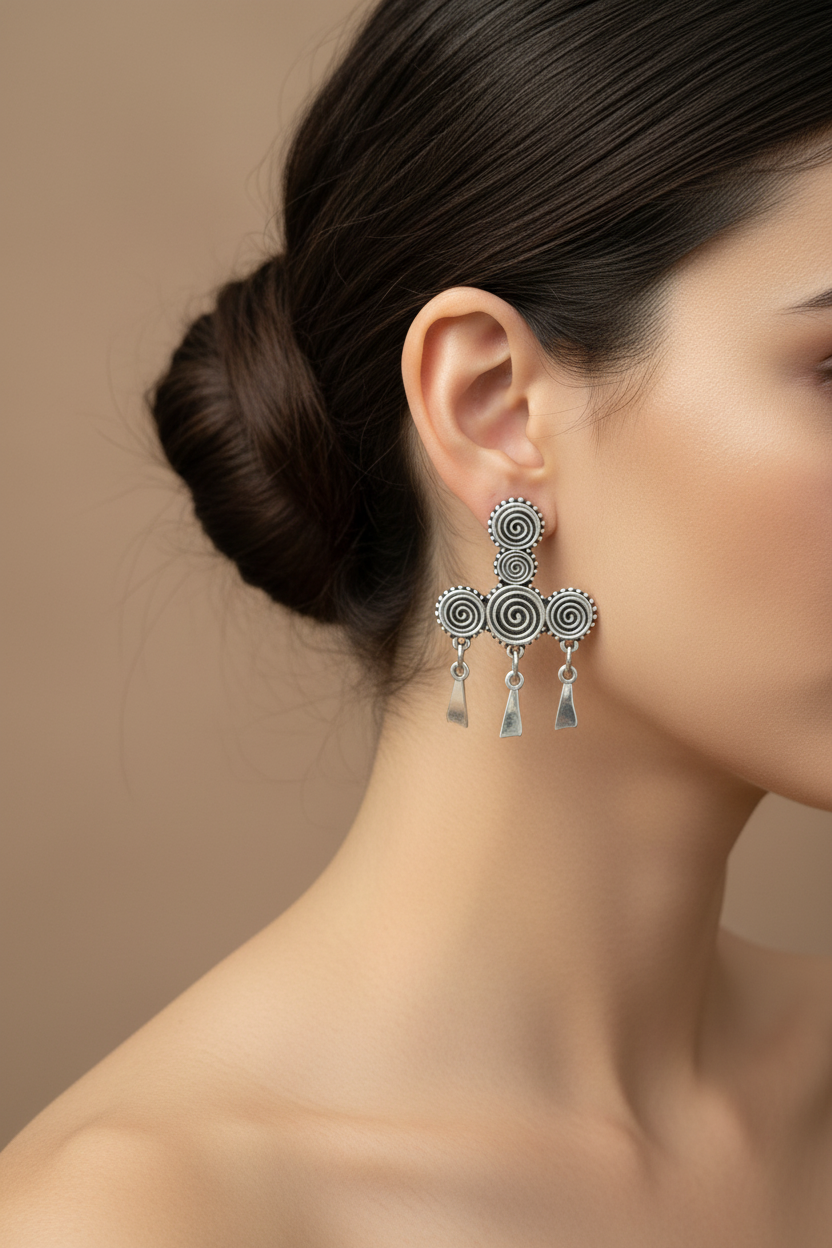 Spirals ethnic style earrings