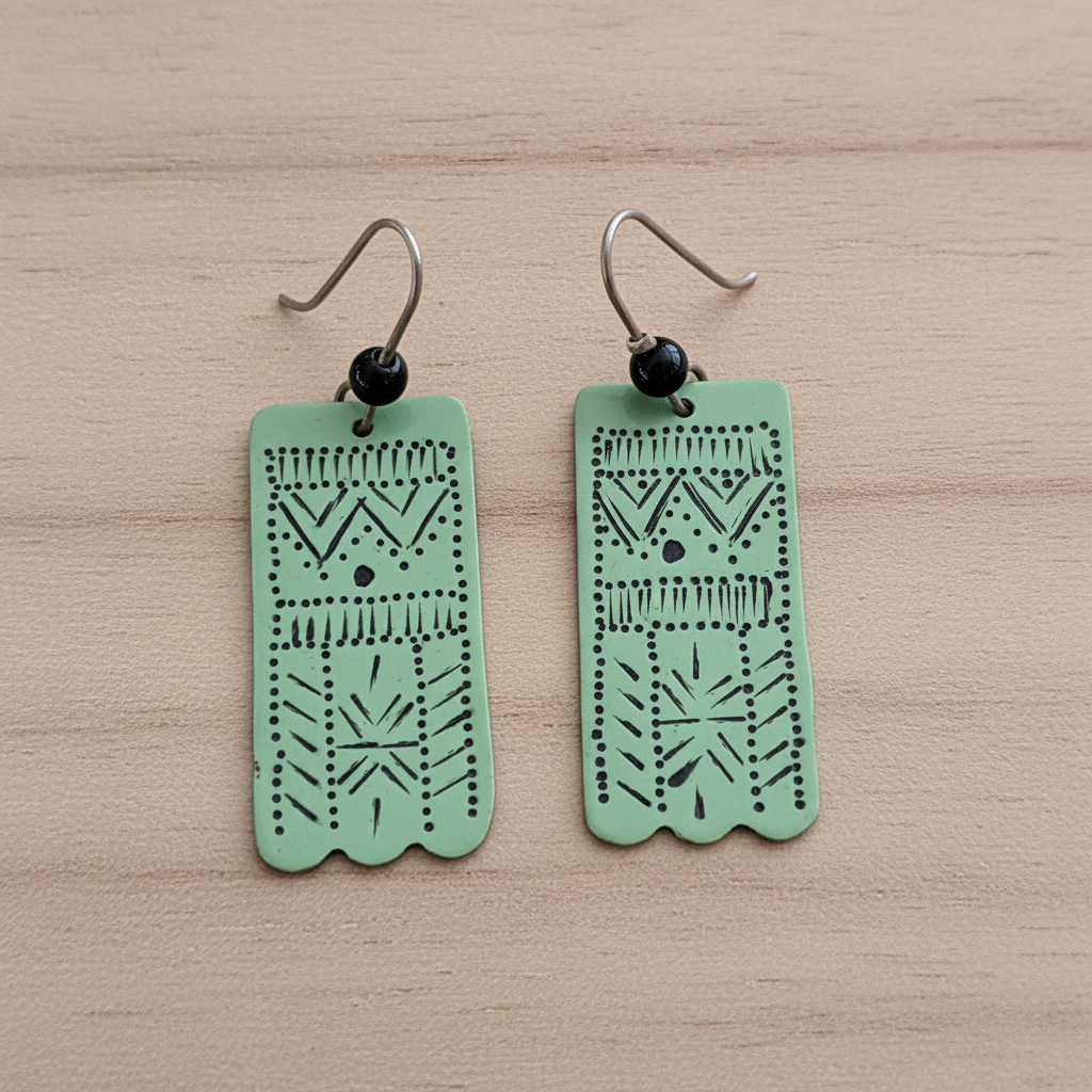 Handmade engraved earrings - Katerina Roukouna