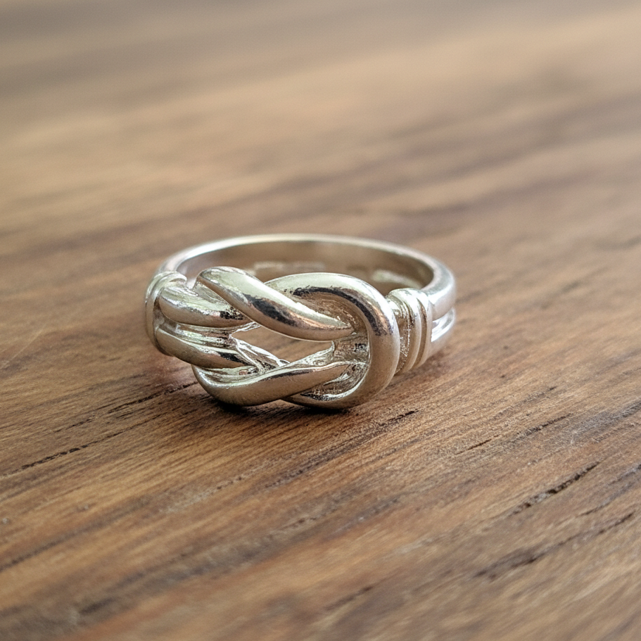 Sterling silver ring with ancient Greek design- Hercules' knot - Katerina Roukouna