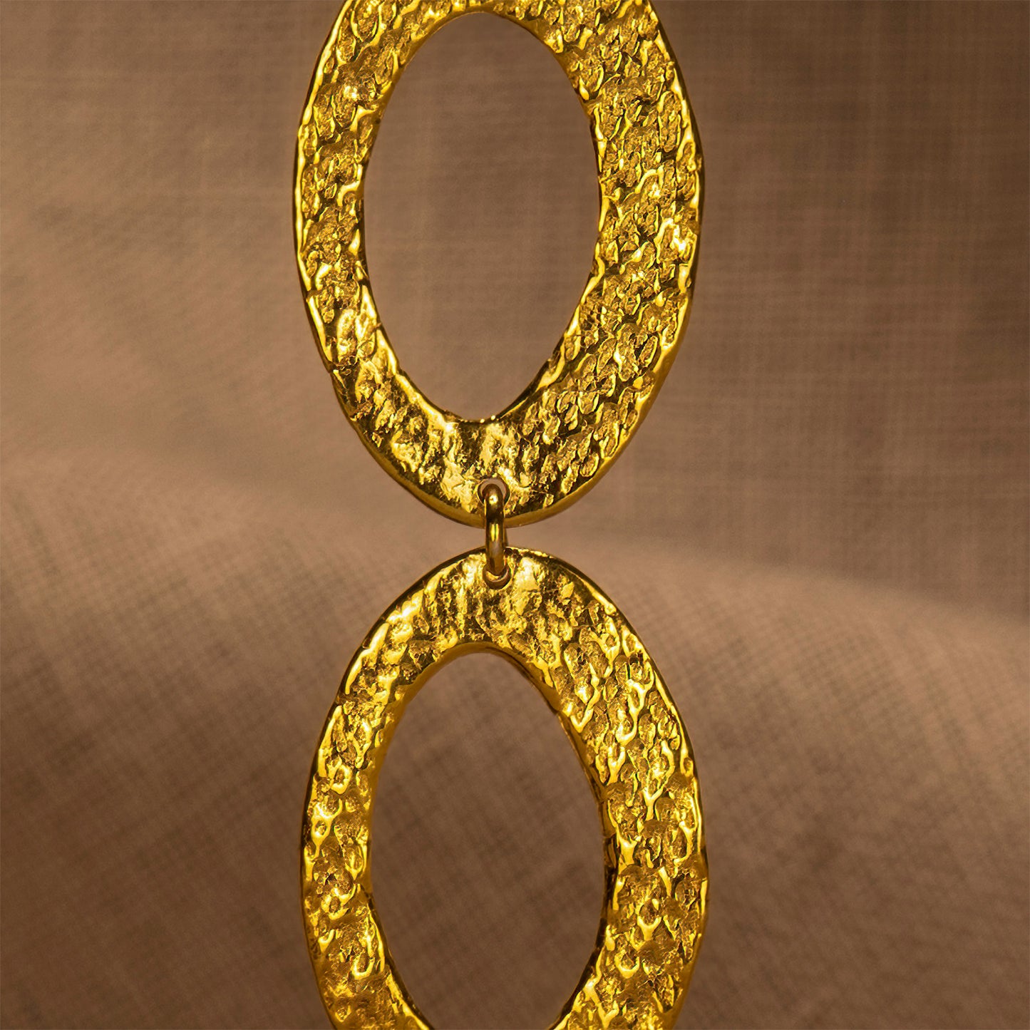 Oval gold plated sterling silver earrings (II) - Katerina Roukouna