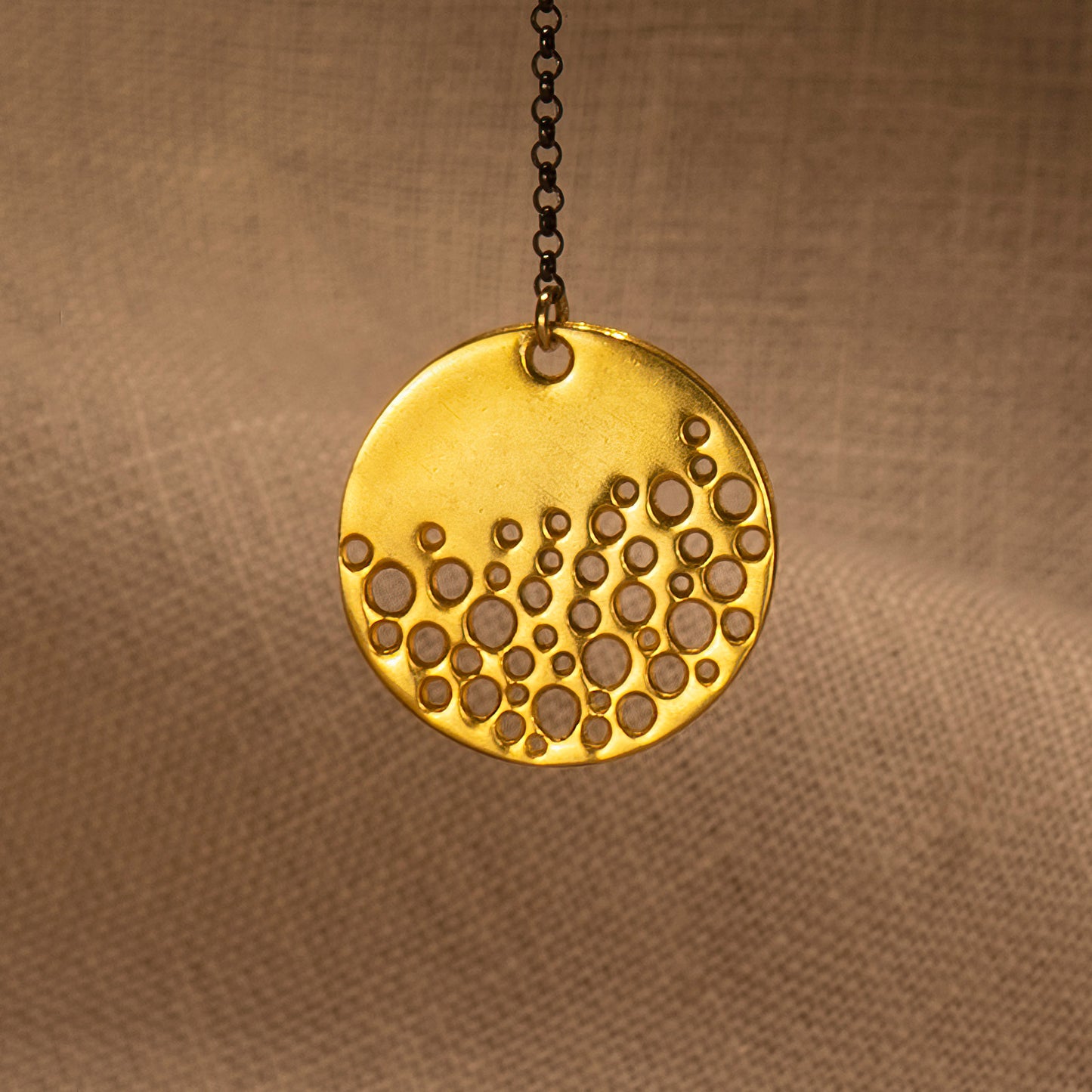 Moons! Gold and black plated silver earrings - Katerina Roukouna