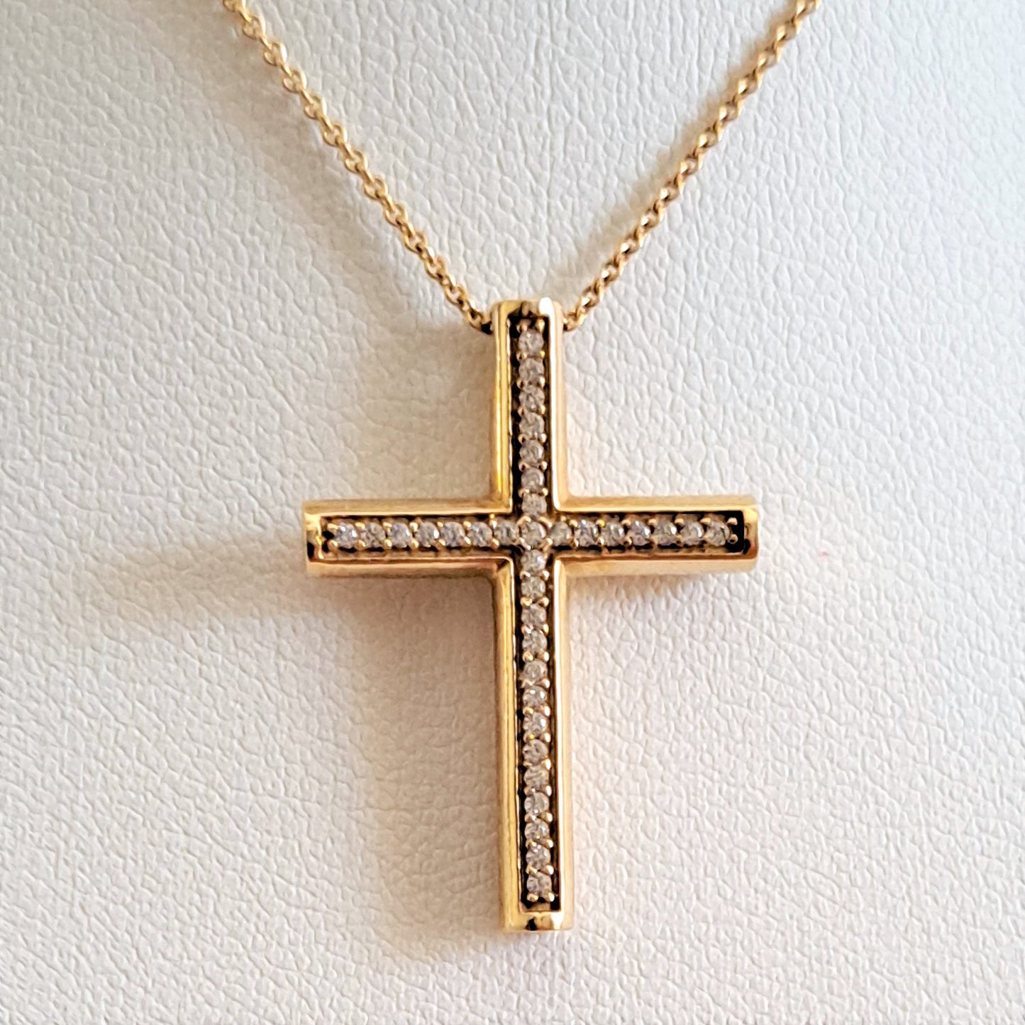14Κ Gold Cross (round) wirh zirkons