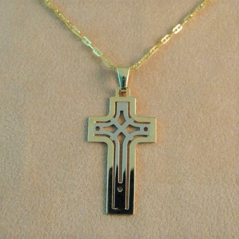 14K White and Yellow Gold Cross