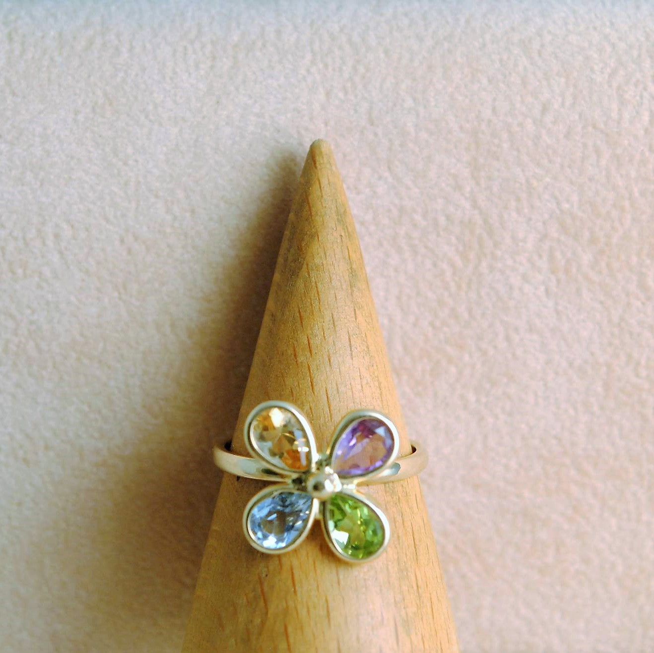 14K Gold ring with precious stones - Katerina Roukouna