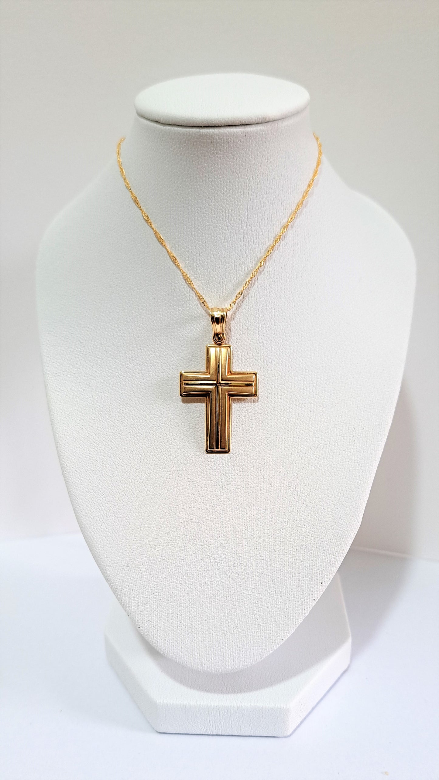 14K Yellow gold cross -B - Katerina Roukouna