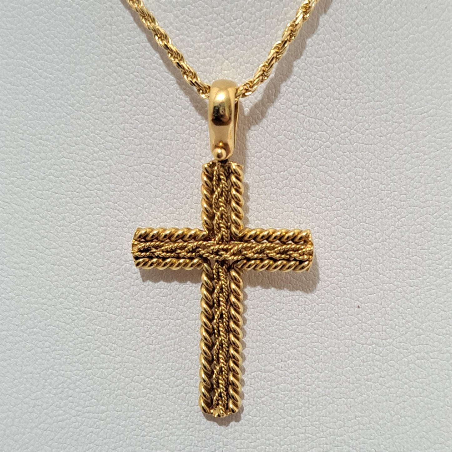 Handmade Byzantine 18K Yellow Gold Cross