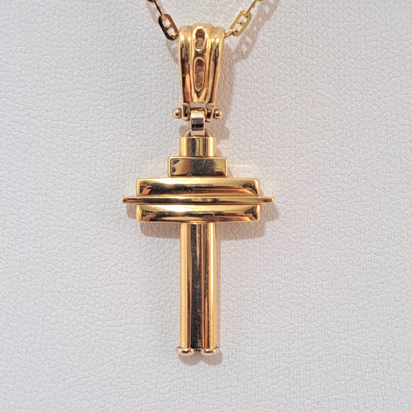 Handmade18k Yellow Gold cross-man